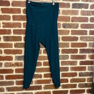 Beyond Yoga Beyond the Bump Teal High-Waisted Leggings size large